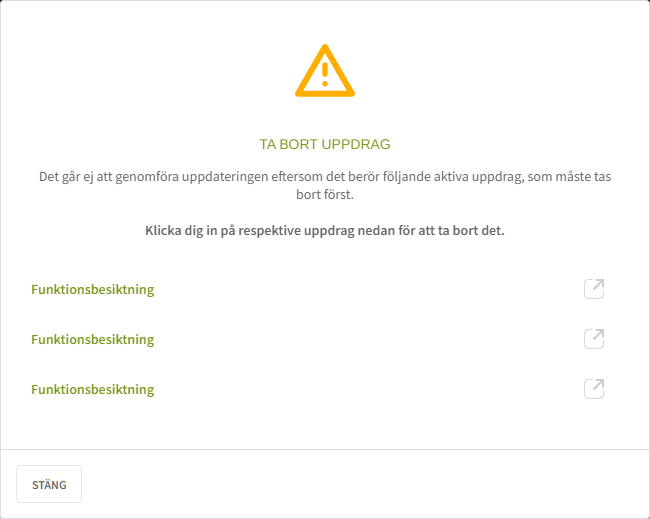 Fig. 5: Varningsruta - aktiva uppdrag