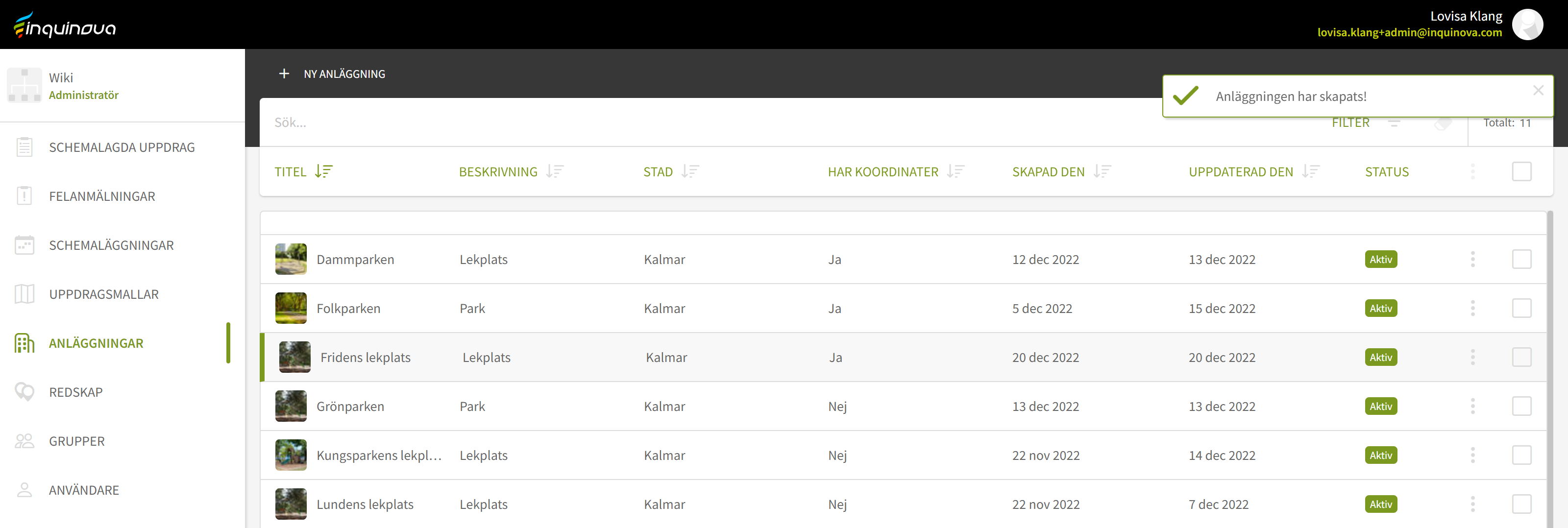 Fig. 3: Platsen är skapad