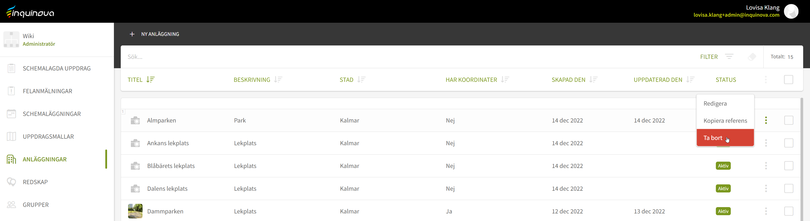 Fig. 1: Markerad plats