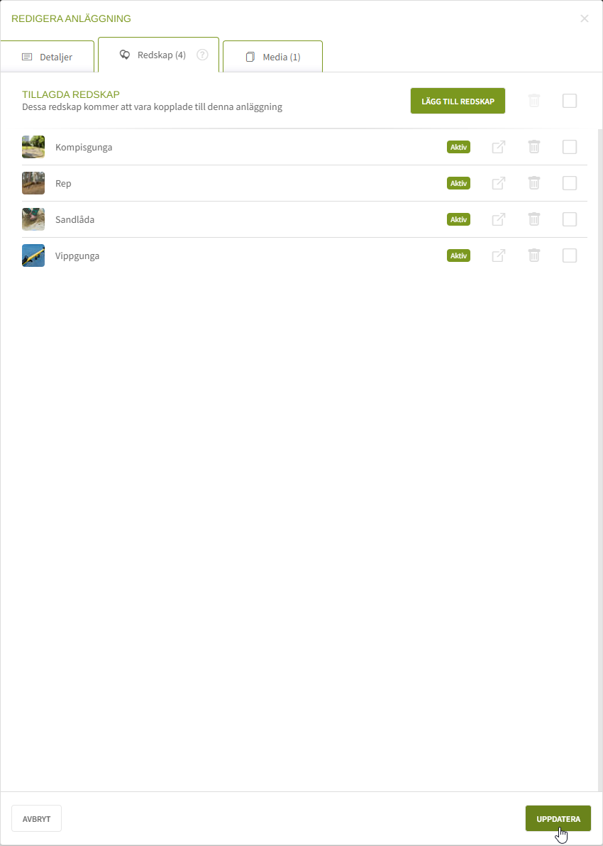 Fig. 4: Uppdatera platsen