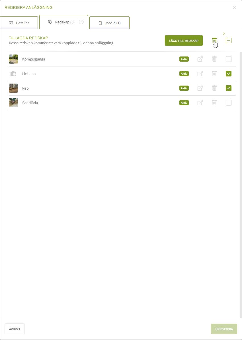 Fig. 3: Ta bort redskap