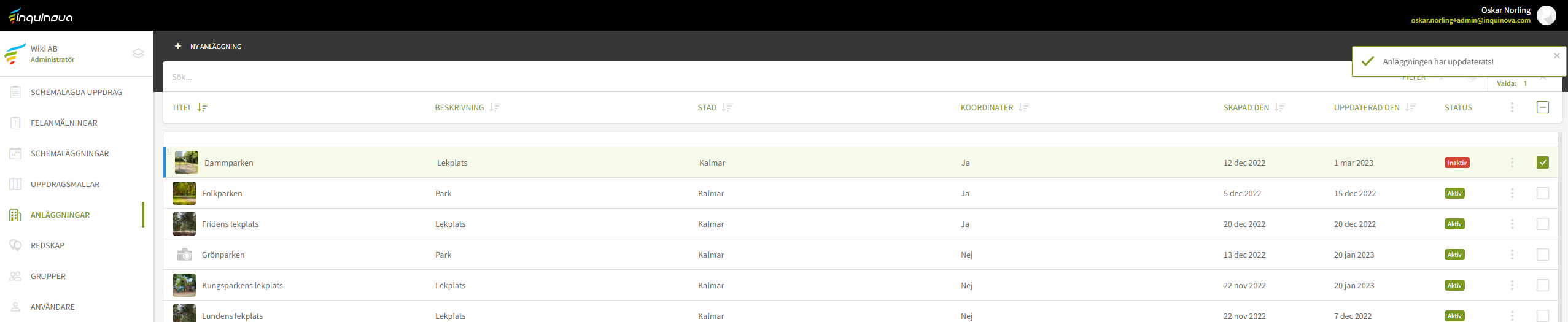 Fig. 4: Platsen uppdaterad