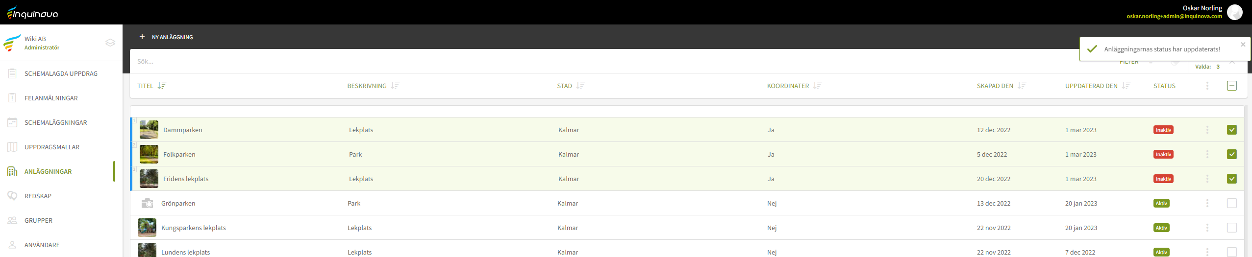 Fig. 9: Platserna är uppdaterade