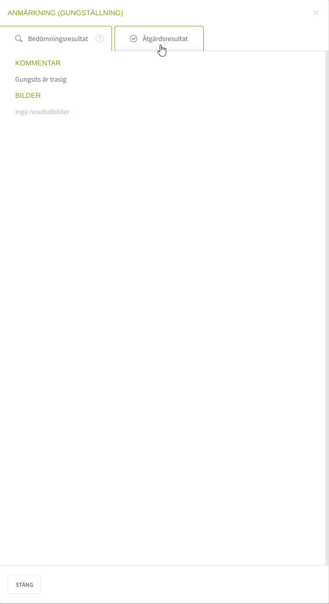 Fig. 5: Fliken Åtgärdsresultat