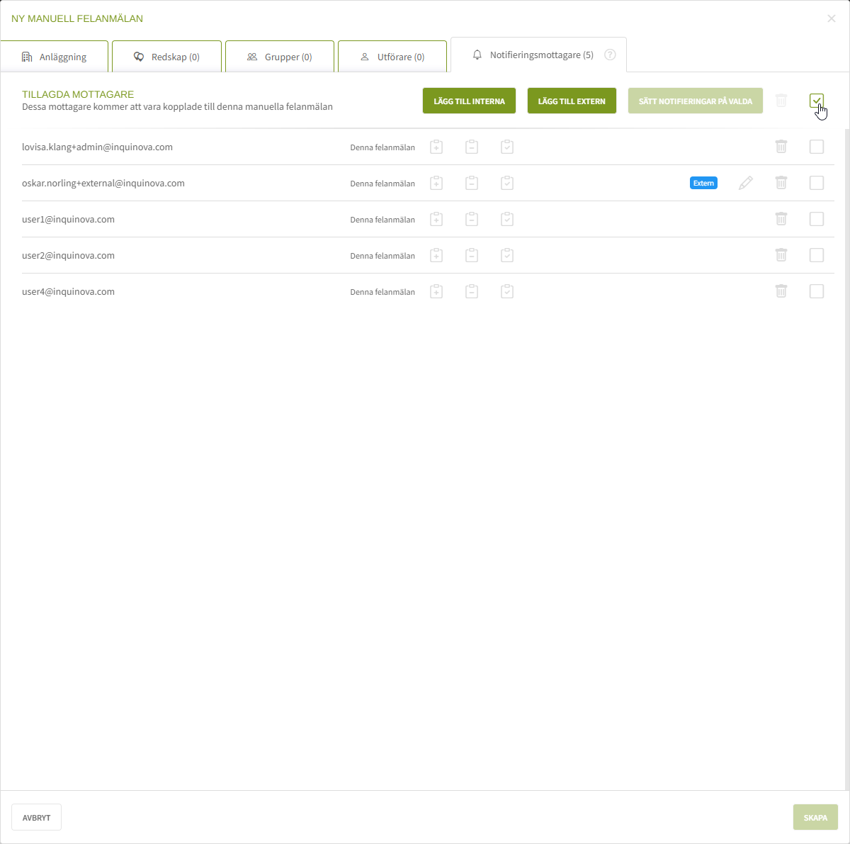 Fig. 18: Bocka i alla mottagare