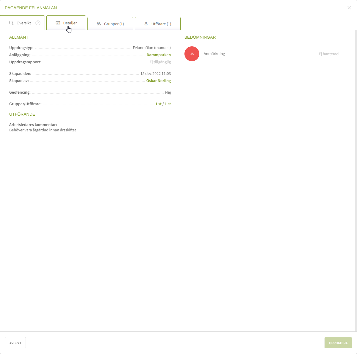 Fig. 2: Fliken Detaljer