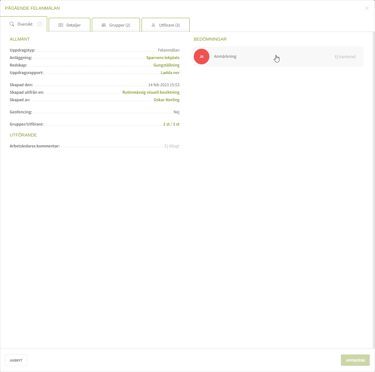 Fig. 3: Öppna bedömning