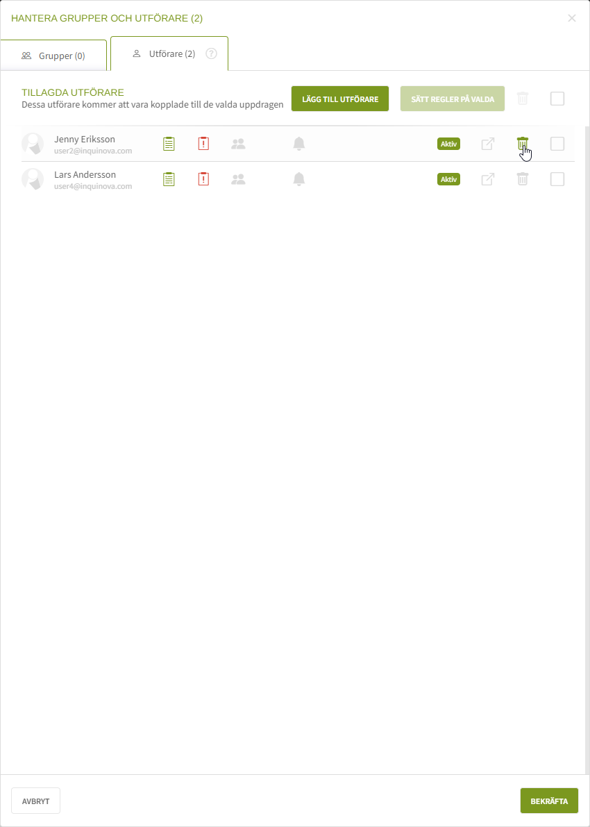 Fig. 9: Ta bort utförare