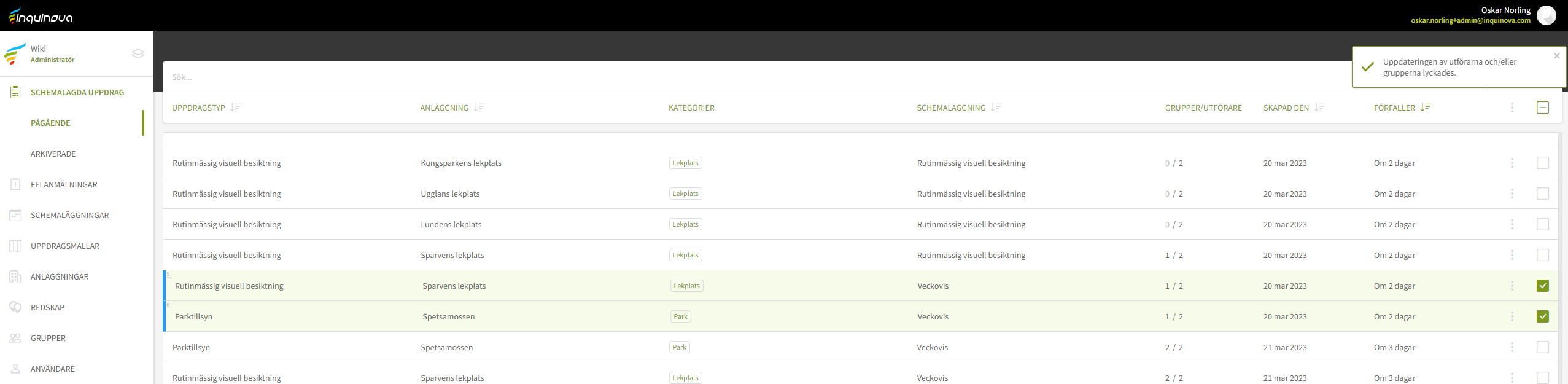 Fig. 10: Grupp borttagen