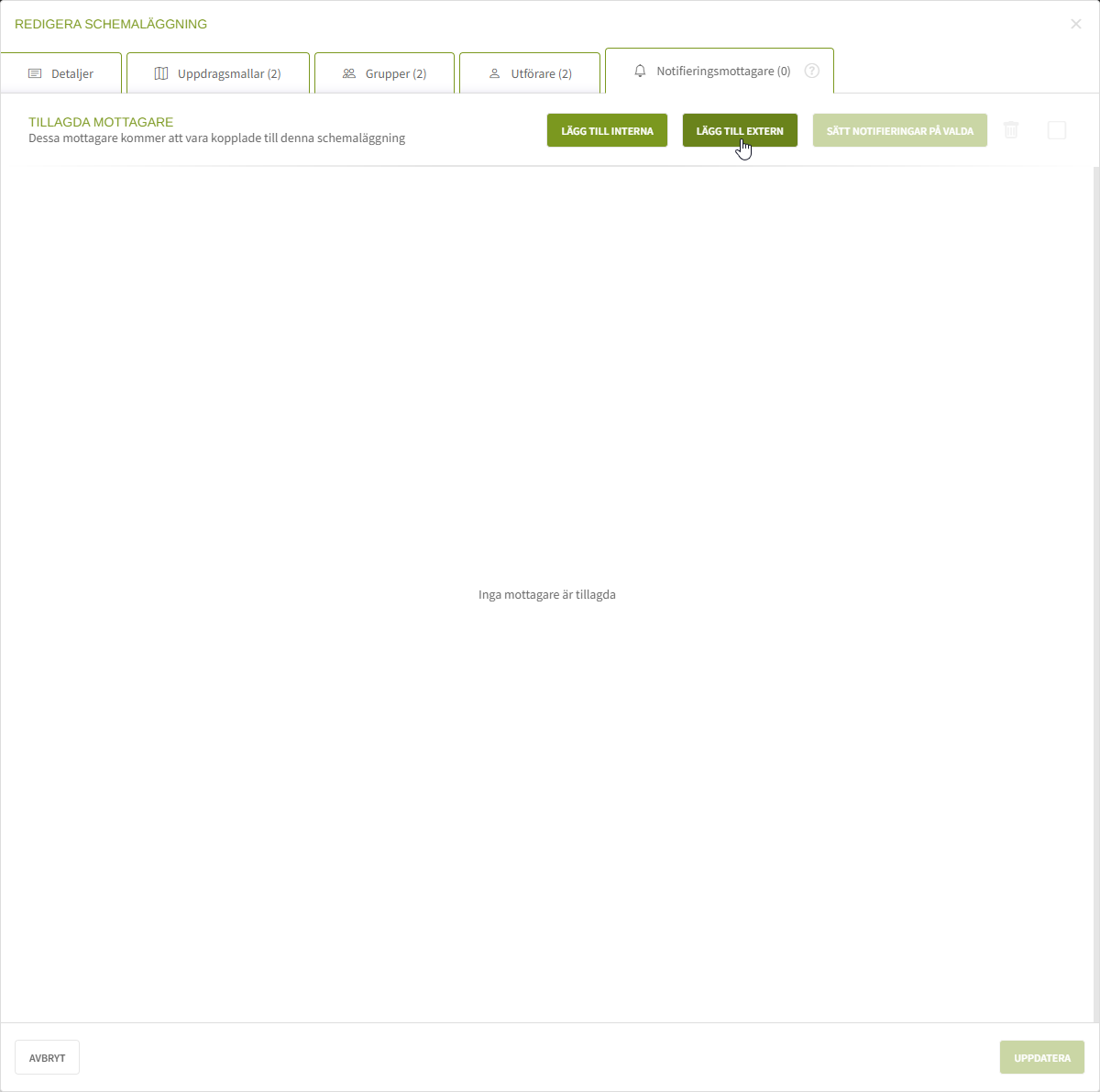 Fig. 3: Skapa extern notifieringsmottagare