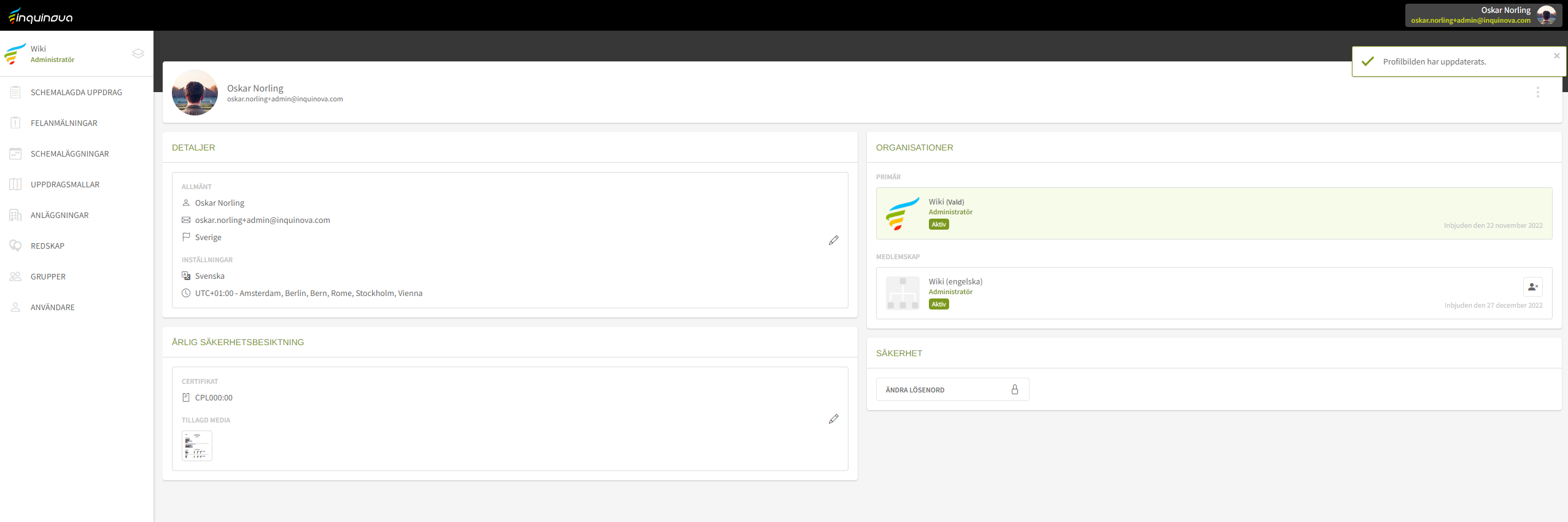 Fig. 7: Profilbild är tillagd