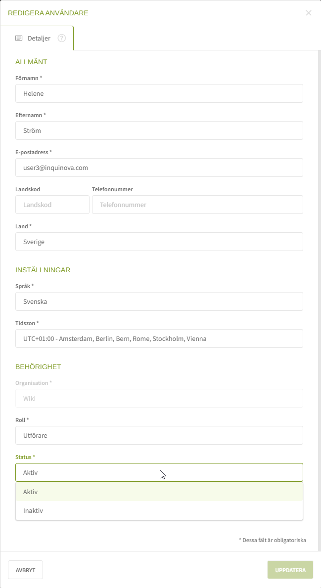 Fig. 2: Välj status